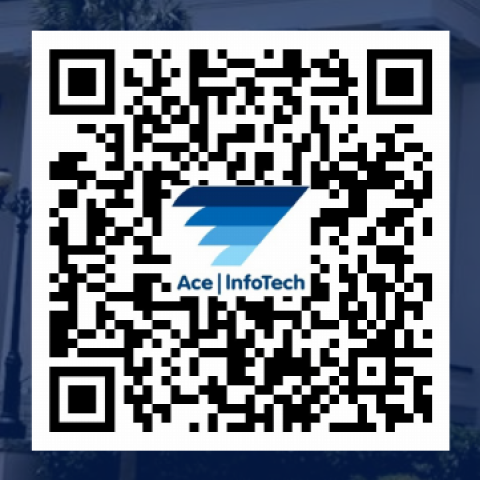 QR code that opens the Ace InfoTech LinkedIn page